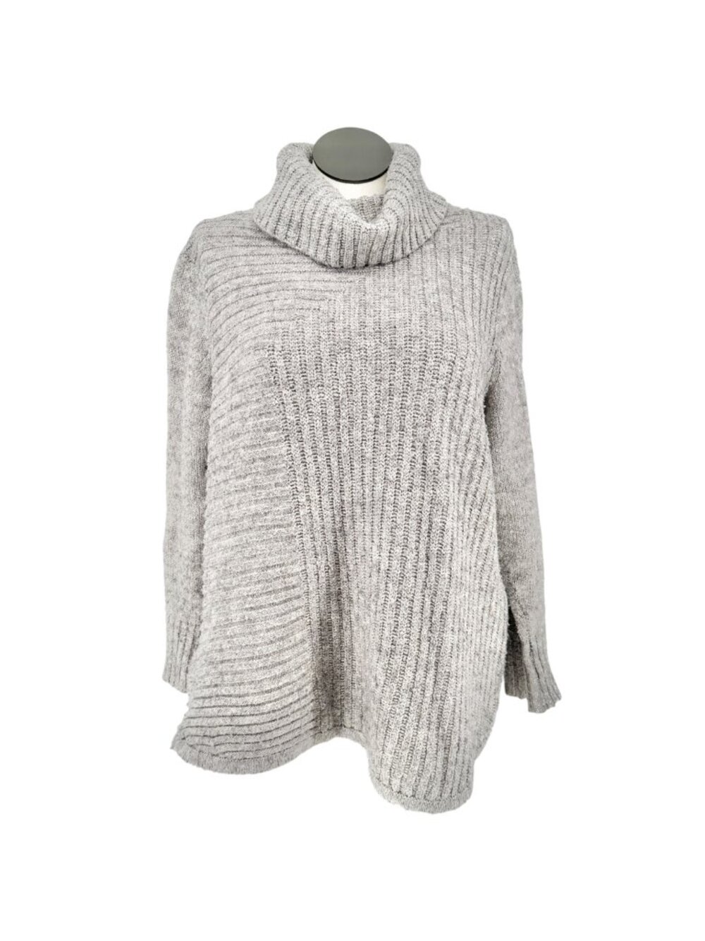 db Established 1962 Cowl Neck Sweater Womens 2X with Side Zippers Light Gray LS